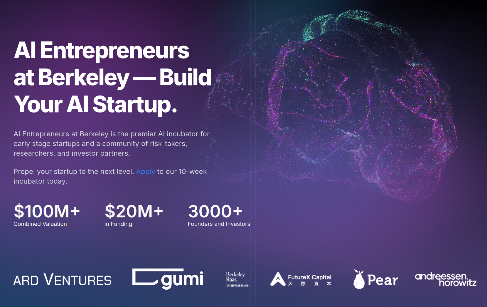 AI Entrepreneurs at Berkeley website homepage